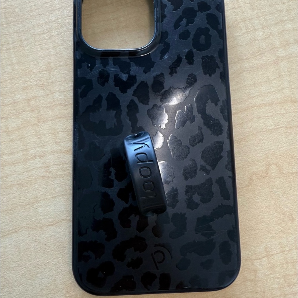 Black Leopard Loopy Case for iPhone 13 Pro Max